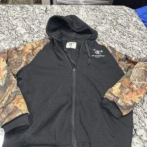 True Timber Men's Fleece Full Zip Jacket‎ Black and Hunting Camo Size XL